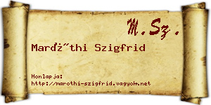 Maróthi Szigfrid névjegykártya